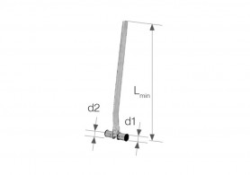 Тройник Press с трубкой Cu Ø15, никелированный, L=300 мм 16×2 / 16×2, K-901930 (K-9 019 30)-K-901932