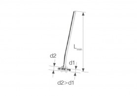 Тройник латунный Push с трубкой Cu Ø15, никелированный, Lmin = 750 мм, редукционный 14×2 / 12×2 лев.